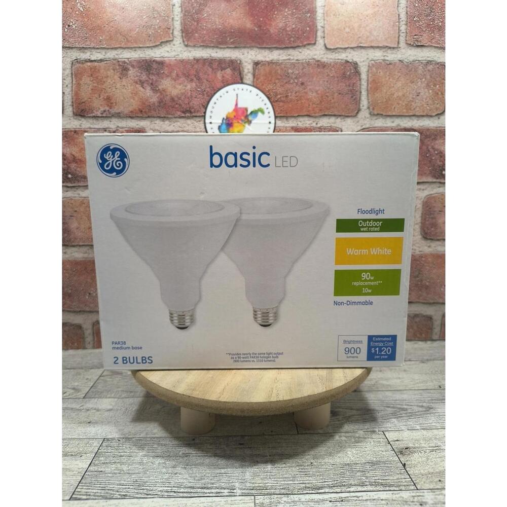 GE Basic LED 10W Spot Light Outdoor Warm White 90W 900 Lumens 2 Pack NIB